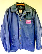 Levi’s Chore Jacket | Vintage 80s 90s | Distressed Navy Blue Canvas with Patch