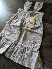 Steiff Mädchen Sommerkleid 100% Baumwolle Weiss Geblümt Gr. 50