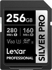 Lexar SILVER PRO SD-Karte 256GB, UHS-II Speicherkarte, V60, U3, C10, bis 256GB 