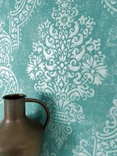 Tapete Vliestapete Blau Ornament Prunk  Barocktapete