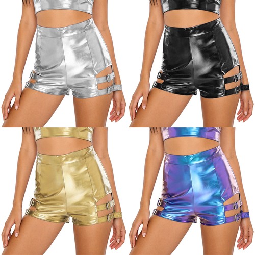 Damen glänzende high waist - glänzende, high-waist