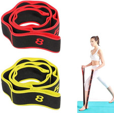 2 Stück Fitnessband Mit Schlaufen, Gymnastikband Trainingsband Elastic Band Fitn