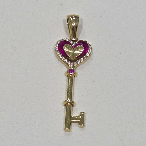 14k gelbgold herz - 14k, schlüssel
