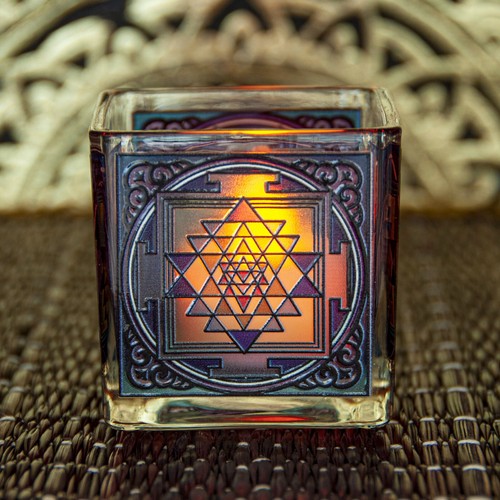 Teelichthalter shri yantra - teelichthalter, aus