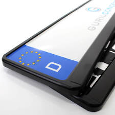 2x schwarze Kennzeichenhalter EU-Norm 520x110mm, neutral, unbedruckt, blanko