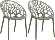 2er Set Gartenstuhl Hope Kunststoff Stapelstuhl Bistro Küchenstuhl stapelbar