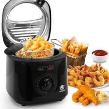 SUPERLEX Friteuse 2 L Elektrische Fritteuse Frittöse mit öl Fryer 1300W