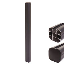 B-Ware Alu-Pfosten Savoie-WPC-Zaun, Pfeiler Pfahl, Stecksystem 98cm, anthrazit