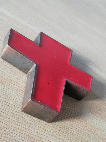 Kupferkreuz mit rotem emaille - kupferkreuz,