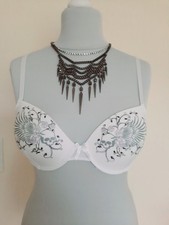 Damen Bügel BH weiß Gr. 75 (Cup-B) mit Glitzer und Strass - neu & ungetragen