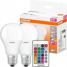 2er Pack Farbwechsel OSRAM LED E27 Leuchtmittel mit Fernbedienung & dimmbar