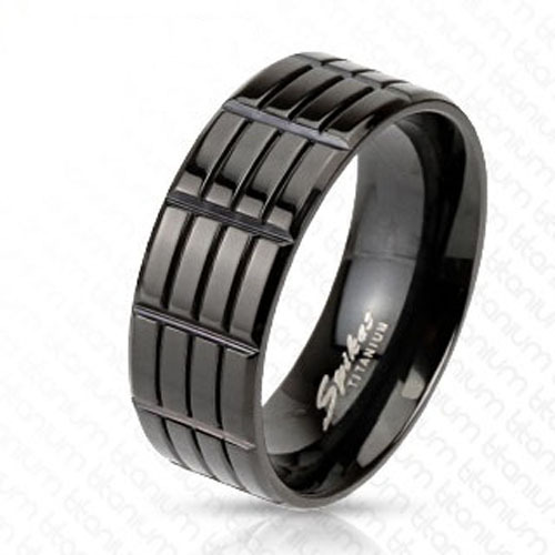 Herren titan rillen ring - titan,