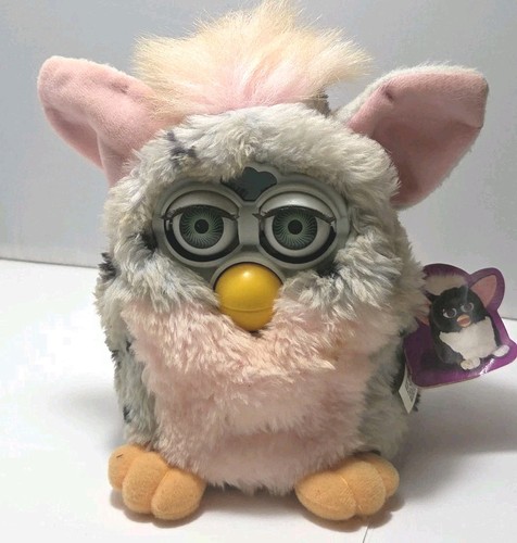 1998 furby grey with black - grey,