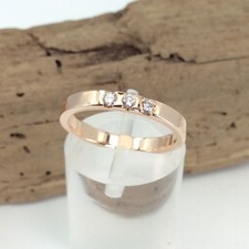 Ring 585/14k Rotgold  3 x  Diamant 0,13 ct Brillant  Gr. 52 #2115