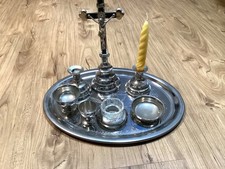 Versehgarnitur christlicher Hausaltar letzte Salbung 8 teilig mit Tablett 