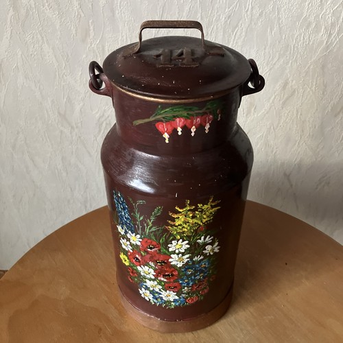 Alte milchkanne bemalt - bemalt, mit