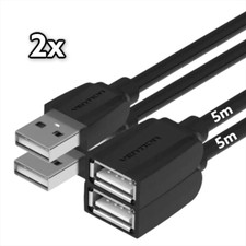 2x 5m Kabel USB 2.0 Verlängerungskabel Verlängerung USB A Stecker zu A Buchse