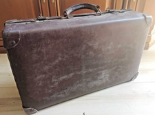 Vintage Vulcanfibre Reisekoffer 1930er 40er braun Ledergriff Dachboden Oderbruch