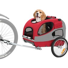 Hund Fahrradanhänger, faltbar, Reflektoren, bis 30 kg, mit Tasche, Polster