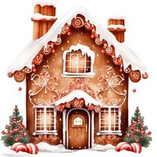 Weihnachten Lebkuchenhaus Wandbild Schlafzimmer Laptop Vinyl Aufkleber Abziehbild 6 Größen