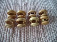 8 Halter für Bistrostangen Scheibenstangen - Holz - Kiefer