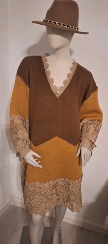Strickkleid mit spitze - strickkleid,