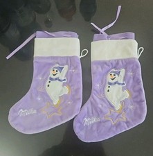 Milka Nikolausstiefel Lila mit Schneemann, , Nikolaus Deko, Milka Promoartikel