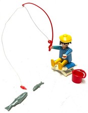 Playmobil * Angler Fischer * Mann mit Angel Sitz Eimer Fische