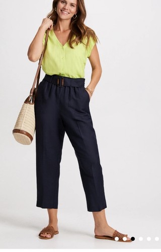 Laura linen blend - belted, capri