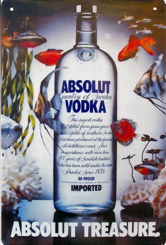 Blechschild absolut vodka