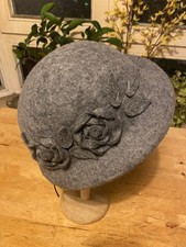 Damen Hut 100% Wolle Grau –