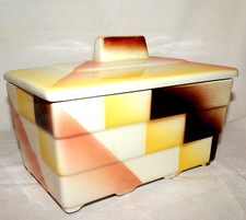 Deckeldose art deco abstrakter - deckeldose,