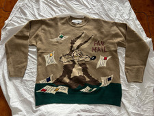 ICEBERG CASTELBAJAC Pullover Sweater Wile E coyote Wolle RAR XL