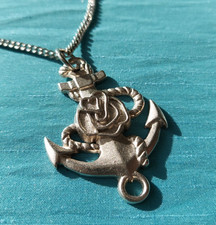 Kette Anhänger Glaube Liebe Hoffnung silber Retro Look Vintage Style Rockabilly