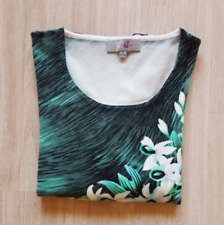 QVC  Art & Colour  Pullover mit 3/4 Arm Blumen Zebra grün schwarz  GR S (36/38)