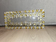 Walther Glas Kuchenplatte, Stollenplatte Bolero, Gelb Bubbles 33 x 15 cm