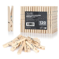 Vaily Wäscheklammern aus Birkenholz 120er Pack - Holzklammern für Wäsche und DIY