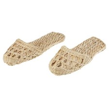 1 Paar handgefertigte Stroh Rattan gestrickte Hausschuhe Sandalen Radom Schiff