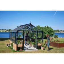 Juliana Gewächshaus Premium 13,0 m² anthrazit 3 mm Sicherheitsglas auf Mauer