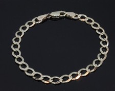 9 Karat Gelbgold abgeschrägter Rand massives Panzerarmband 6,75 Zoll 4,5 gm (80,25,705)