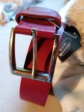 Gürtel Echt Leder Jeansgürtel 3,6 cm  breit Herren Damen Ledergürtel 105 cm rot