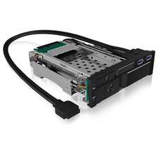 ICY BOX IB-174SSK-U Alu-Wechselrahmen für 3,5" SATA HDD  USB Hub 60621 B-Ware