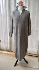 Mango - Strickkleid, Maxikleid, Grau, Wolle-Mix, Gr. M