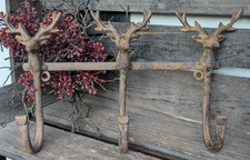 ❤️Hirsch Hirschkopf Hakenleiste Garderobe Eisen Rost Antiklook Jagd  ❤️