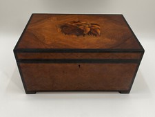 * SCHATULLE ANTIK BIEDERMEIER FISCHGRÄT INTARSIEN MAHAGONI SCHMUCK TRUHE MARKET