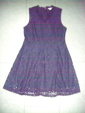 TOP Sommer- kleid   * H&M *    Gr. L  blau  ohne Ärmel  mit Spitze  V-Ausschnitt