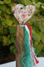 Treibholz Pfahl Holz -? Herz Blumen Strand Stele Sylt Hochzeit / Valentins-Tag