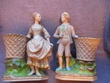 paar/2 Majolika Vasen Figuren