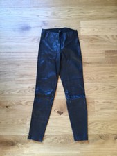 H&M Damen Leggins Leder Optik, Gr. 34, schwarz