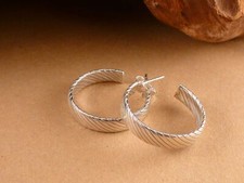 Creolen 925 Sterling Silber Ohrringe Ohrstecker breit NEU